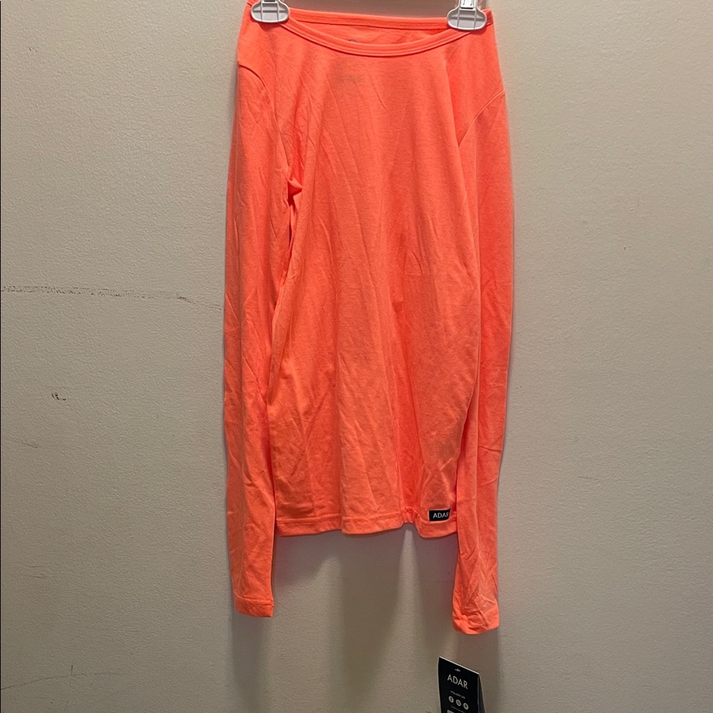 ADAR Neon Coral Long Sleeve Top